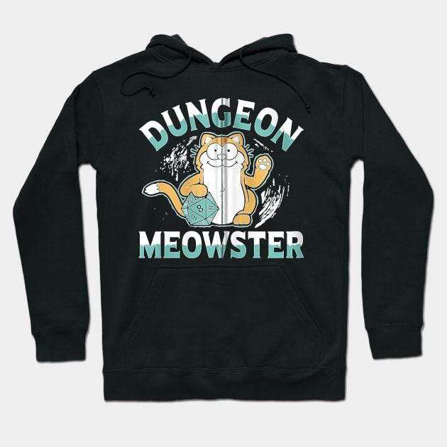 Dungeon Meowster Cat Lover Fantasy Games Zip Hoodie by Mum and dogs